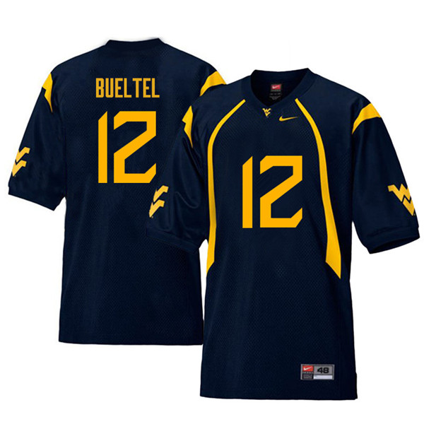 NCAA Men's Jack Bueltel West Virginia Mountaineers Navy #12 Nike Stitched Football College Retro Authentic Jersey MY23C70JS